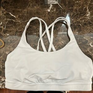 White energy sport bra